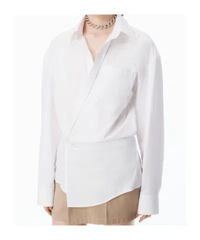 Alexander Wang Pre-styled Mini Wrap Dress In Twill In White