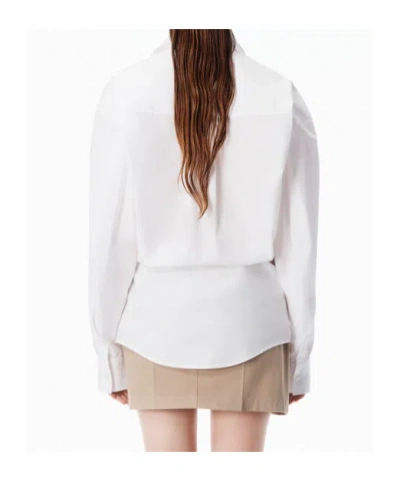 Alexander Wang Pre-styled Mini Wrap Dress In Twill In White