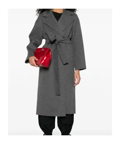 Max Mara Long-sleeved Coat In Gray