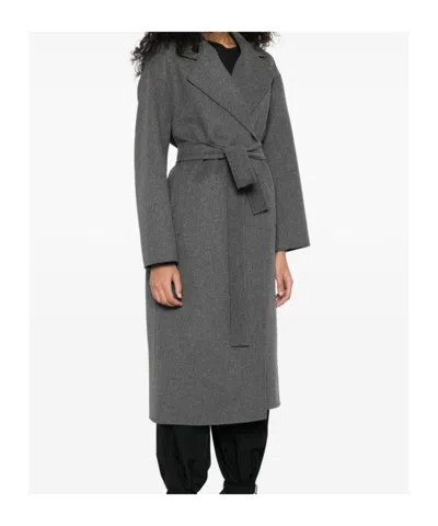 Max Mara Long-sleeved Coat In Gray