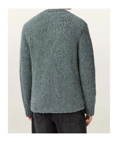 Allsaints Mens Nordic Green Tobie V-neck Wool-blend Cardigan In Gray