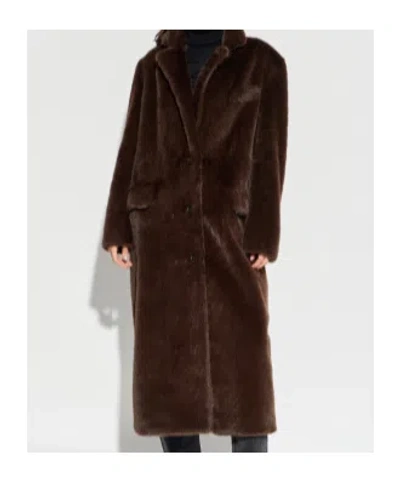 Stand Studio Emmie Buttoned Flap-pocket Coat In Brown