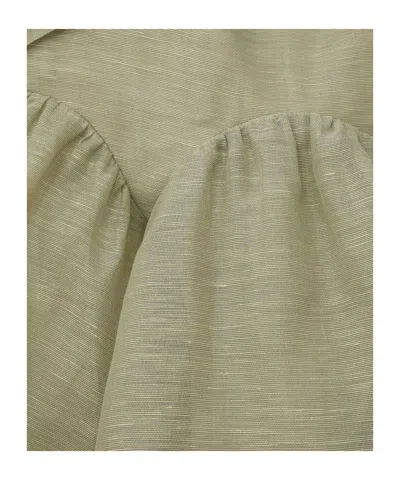 Zimmermann Rebellion Linen And Silk Organza Minidress In Animal Print