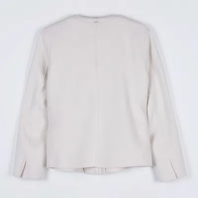Max Mara Long-sleeved Wool Jacket In White