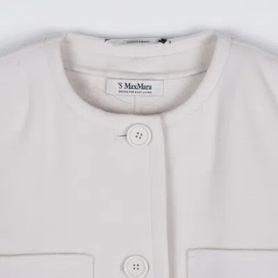 Max Mara Long-sleeved Wool Jacket In White