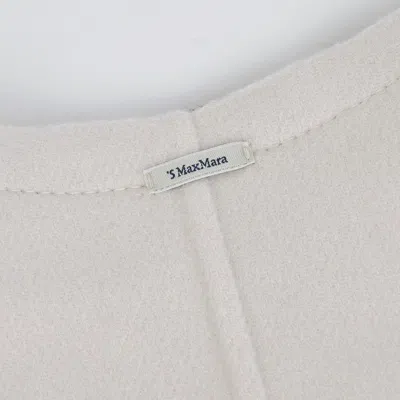 Max Mara Long-sleeved Wool Jacket In White