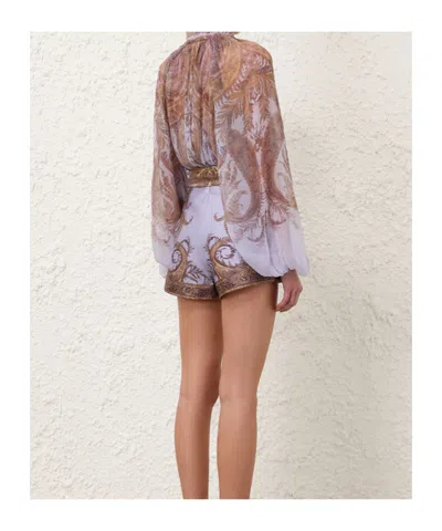 Zimmermann Hypnotic Flat Front Short In Pattern
