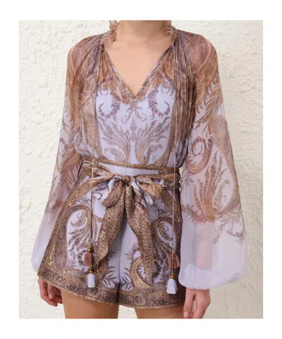 Zimmermann Hypnotic Flat Front Short In Pattern