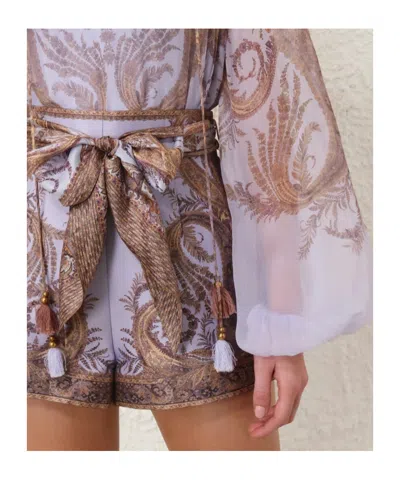 Zimmermann Hypnotic Flat Front Short In Pattern