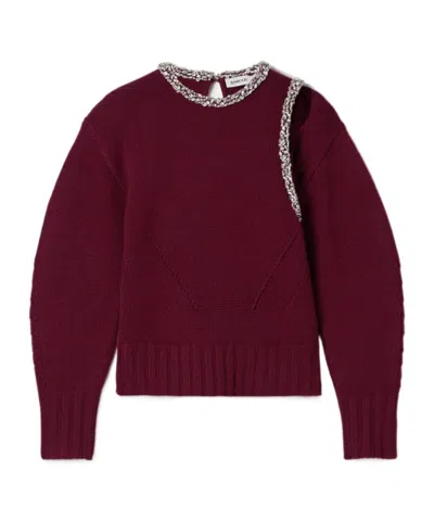 Simkhai Monroe Wool-blend Round Neck Pullover Sweater In Pink