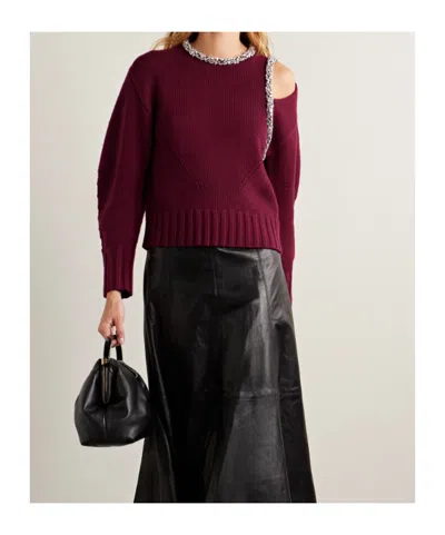 Simkhai Monroe Wool-blend Round Neck Pullover Sweater In Pink