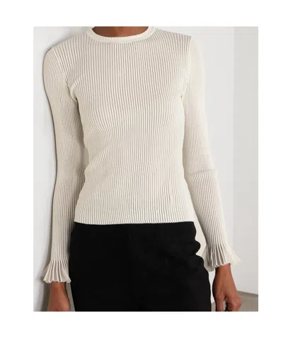 Ulla Johnson Ribbed Knitted Sweater In White