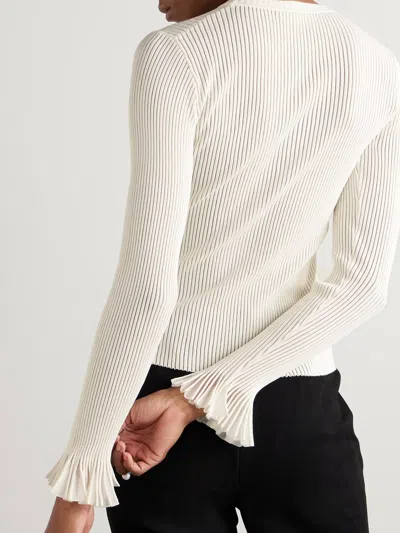 Ulla Johnson Ribbed Knitted Sweater In White