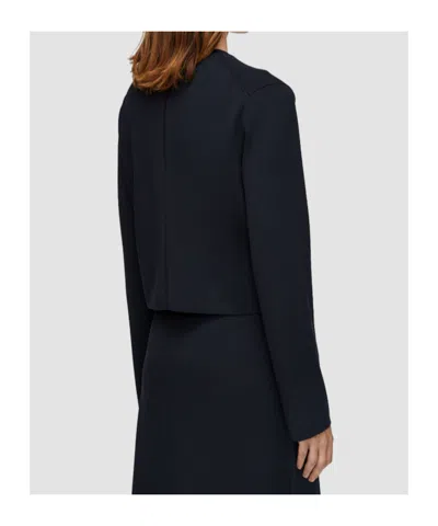 Joseph Womens Black Flap-pocket Boxy-fit Stretch-knit Cardigan Jacket