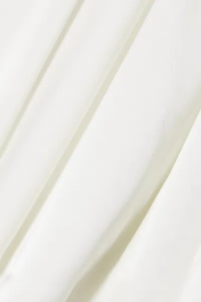 Frame Strap Pleated Blouse In White