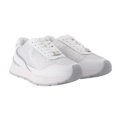 Versace Embellished Lace-up Sneakers In White