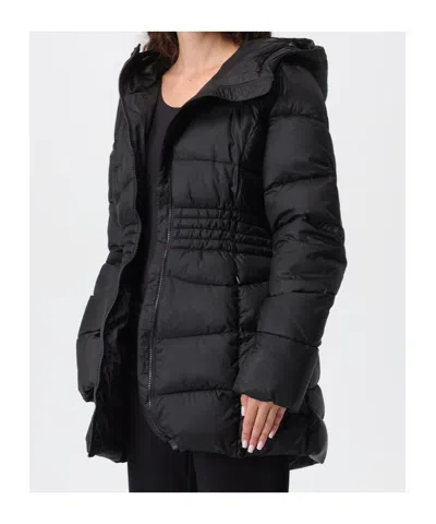 Ea7 Long-sleeved Cotton-padded Jacket In Black