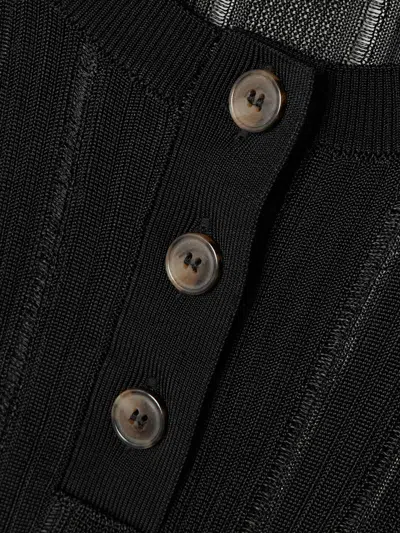 Frame Button-front Sweater In Black