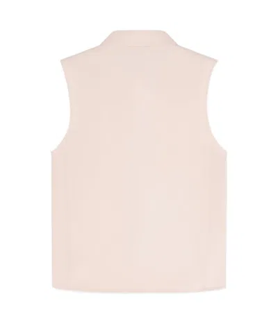Emporio Armani Sleeveless Shirt In Technical Gabardine In Pink