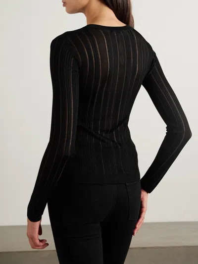Frame Button-front Sweater In Black