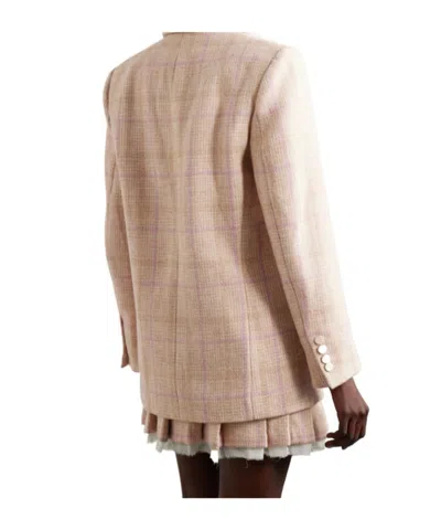 Loveshackfancy Denzel Checked Houndstooth Blazer In Brown