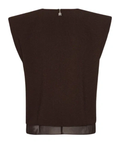 Rotate Birger Christensen Two Layer Boxy Vest In Brown