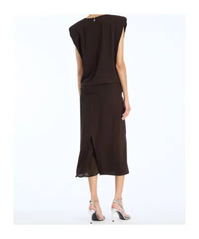 Rotate Birger Christensen Two Layer Boxy Vest In Brown