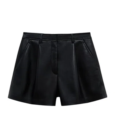 Anine Bing Carmen Recycled Leather Shorts In Black