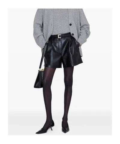 Anine Bing Carmen Recycled Leather Shorts In Black