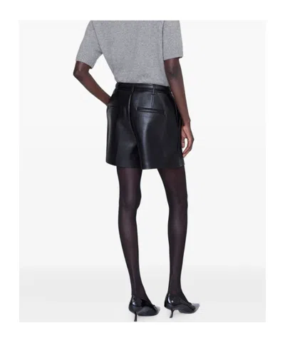 Anine Bing Carmen Recycled Leather Shorts In Black