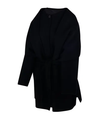 P.a.r.o.s.h Draped Belted Coat In Black