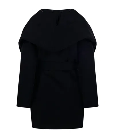 P.a.r.o.s.h Draped Belted Coat In Black