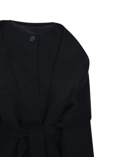 P.a.r.o.s.h Draped Belted Coat In Black