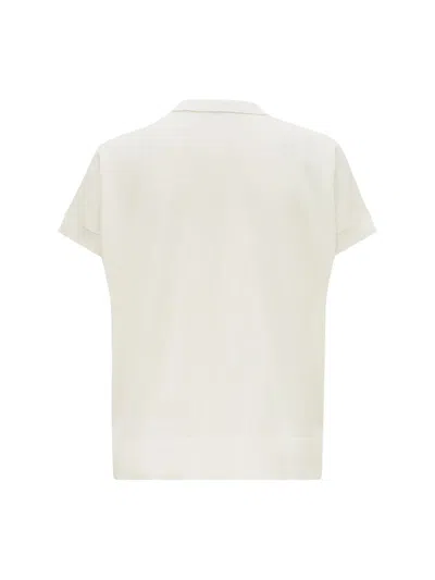 Aspesi Split Neck Fine-knit T-shirt In White