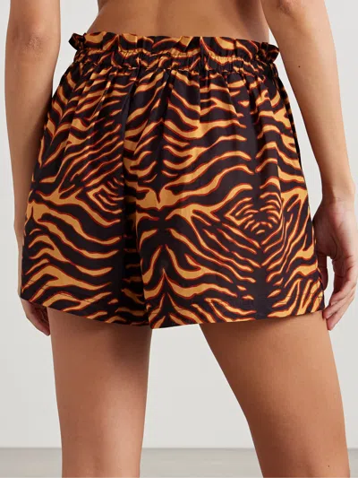 Ulla Johnson Tiger-patterned Short Pants In Black