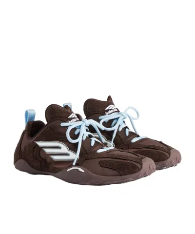 Balenciaga Women Brown Canvas And Corduroy Monday Ultra Sneakers In Brown