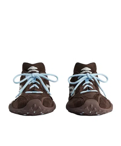 Balenciaga Women Brown Canvas And Corduroy Monday Ultra Sneakers In Brown