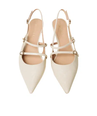 Twinset Twin-set Ciglio Slingback Pointed Kitten Heel In Neutral