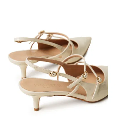 Twinset Twin-set Ciglio Slingback Pointed Kitten Heel In Neutral