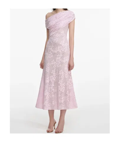Self-portrait Womens Self Portrait Rhinestone One-shoulder Stretch-woven Midi Dress In Pink