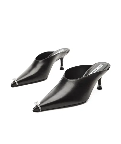 Alexander Wang Akilita Ring Mule In Leather 65mm In Black