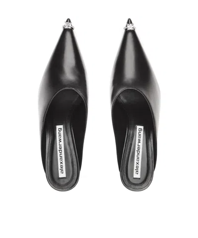 Alexander Wang Akilita Ring Mule In Leather 65mm In Black