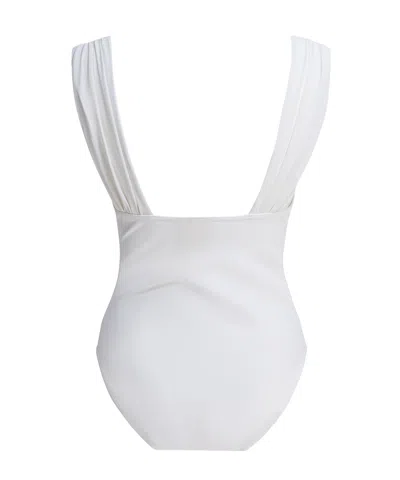 Zimmermann Awaken Gathered One-piece Swimsuit In Ivory In White