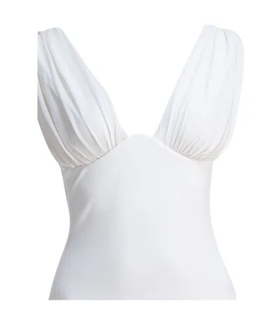 Zimmermann Awaken Gathered One-piece Swimsuit In Ivory In White