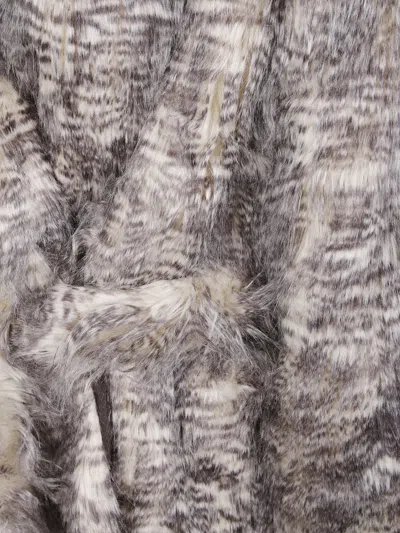 Entire Studios Womens Natural Juno Belted Faux-fur Coat In Gray
