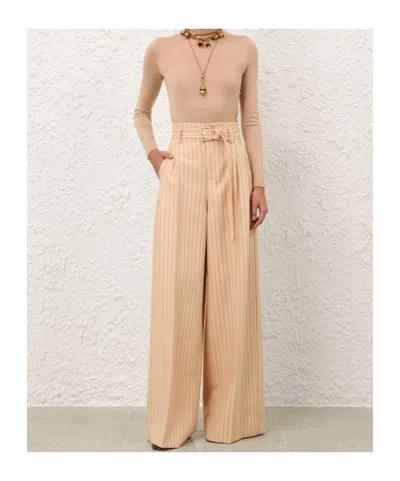 Zimmermann Belt Loop Track Pants In Neutral
