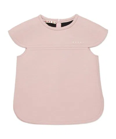 Marni Kids Logo Printed Dress In Purple