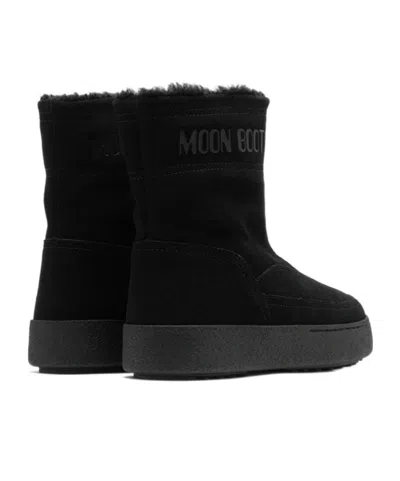 Moon Boot Ltrack Lara Zip-front Shearling Boots In Black