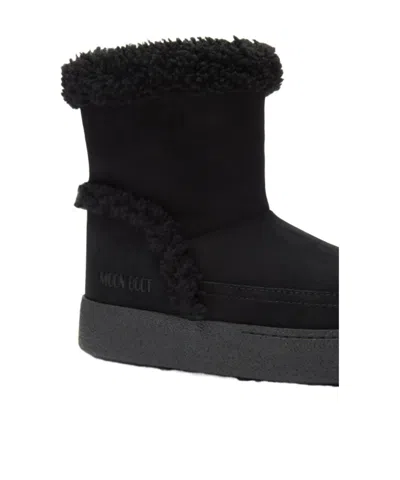 Moon Boot Logo Printed Ankle Boots In Black