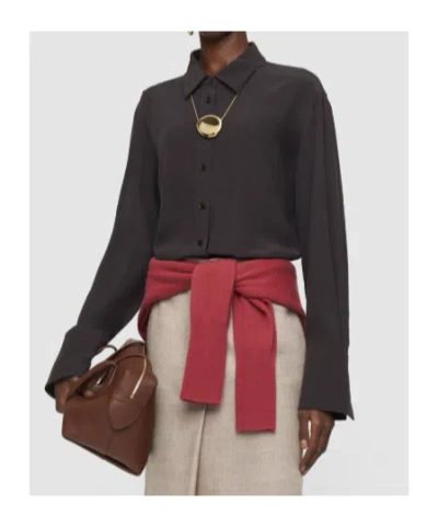 Joseph Womens Cocoa Joe Crepe-de-chine Silk Blouse In Brown